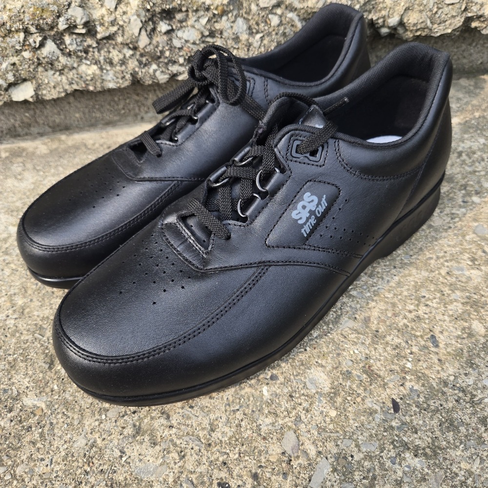 SAS Time Out Walking Shoes Oxfords Mens Size 10 M Black Leather. NO INSOLES